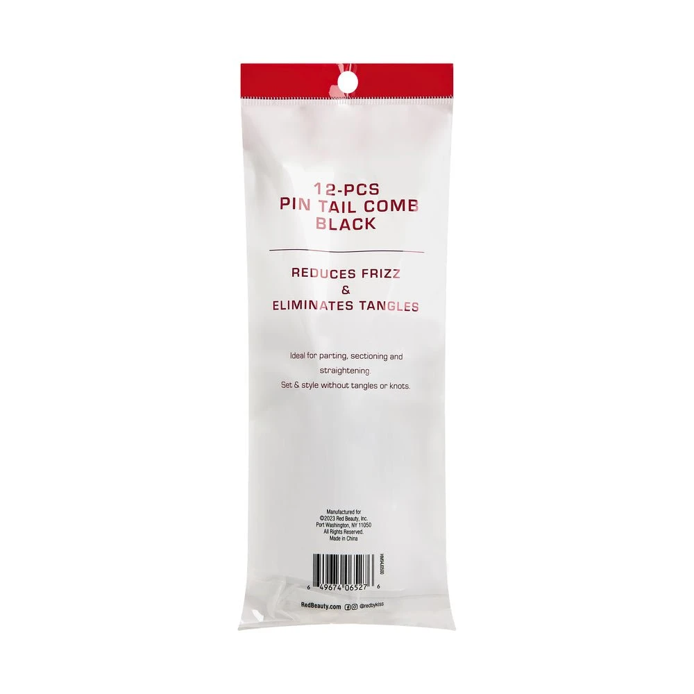 Red By Kiss Pin Tail Comb Set – Black 12 Pcs 6 Red By Kiss Pin Tail Comb Set – Black 12 Pcs - Image 4