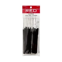 Red By Kiss Pin Tail Comb Set – Black 12 Pcs
