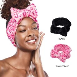 Red By Kiss Plush Spa Head Band 26 Red By Kiss Plush Spa Head Band -Beauty Exchanges red by kiss plush spa head band soft stretchy stylish for makeup skincare routines black white leopard ombre pink leopard 566408