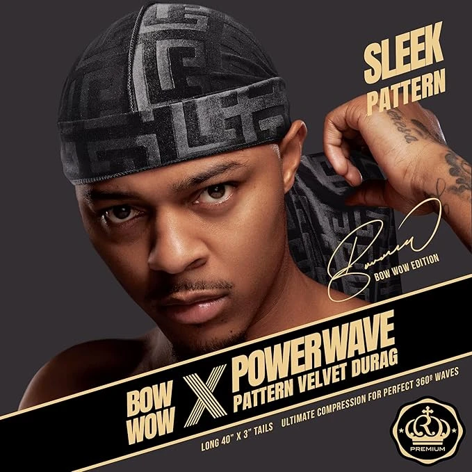 Red By Kiss Premium Bow Wow X Power Pattern Velvet Durag 4 Red By Kiss Premium Bow Wow X Power Pattern Velvet Durag - Image 2