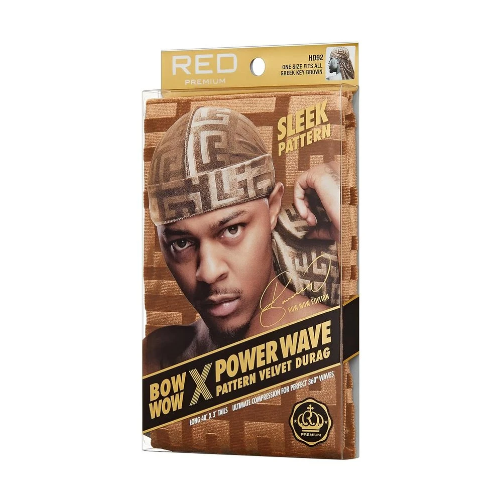 Red By Kiss Premium Bow Wow X Power Pattern Velvet Durag 9 Red By Kiss Premium Bow Wow X Power Pattern Velvet Durag - Image 7