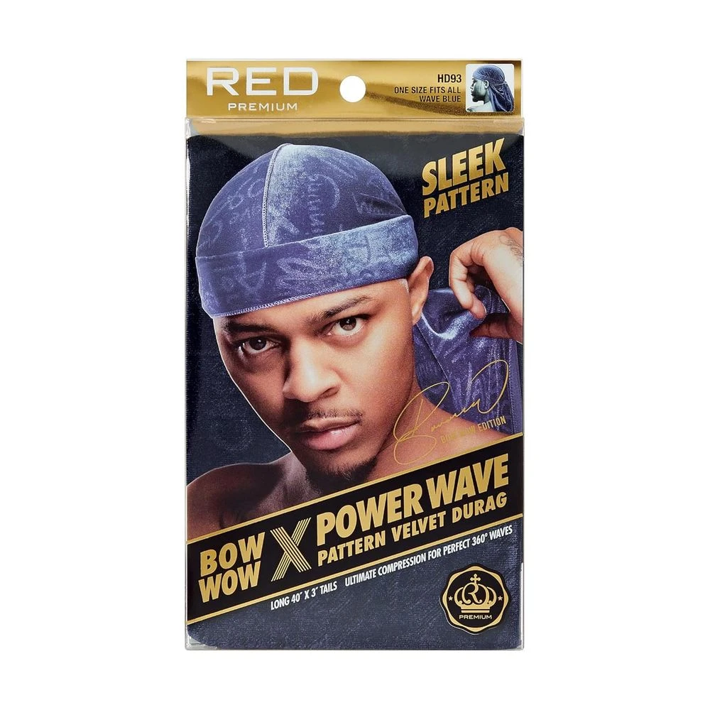 Red By Kiss Premium Bow Wow X Power Pattern Velvet Durag 7 Red By Kiss Premium Bow Wow X Power Pattern Velvet Durag - Image 5
