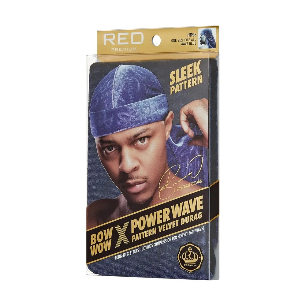 Red By Kiss Premium Bow Wow X Power Pattern Velvet Durag 10 Red By Kiss Premium Bow Wow X Power Pattern Velvet Durag - Image 8