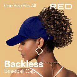 RED By KISS Satin-Lined Backless Baseball Cap - Blue