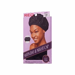 Red By Kiss Silky Satin Day & Night Cap – Large -Beauty Exchanges red by kiss silky satin day night cap large lightweight 247 frizz control for short styles wraps black pink pink one size 410421