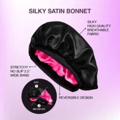 Red By Kiss Silky Satin Wide Edge Bonnet – Large 17 Red By Kiss Silky Satin Wide Edge Bonnet – Large -Beauty Exchanges red by kiss silky satin wide edge bonnet large gentle edge protection for curls wraps short styles black pink purple dotty one size 161033