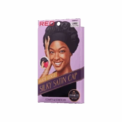 Red By Kiss Silky Satin Wide Edge Bonnet – Large 14 Red By Kiss Silky Satin Wide Edge Bonnet – Large -Beauty Exchanges red by kiss silky satin wide edge bonnet large gentle edge protection for curls wraps short styles black pink purple dotty one size 430085