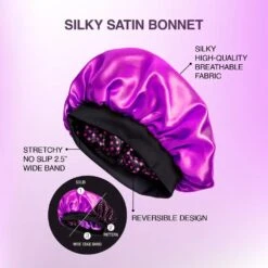 Red By Kiss Silky Satin Wide Edge Bonnet – Large 20 Red By Kiss Silky Satin Wide Edge Bonnet – Large -Beauty Exchanges red by kiss silky satin wide edge bonnet large gentle edge protection for curls wraps short styles black pink purple dotty one size 558782