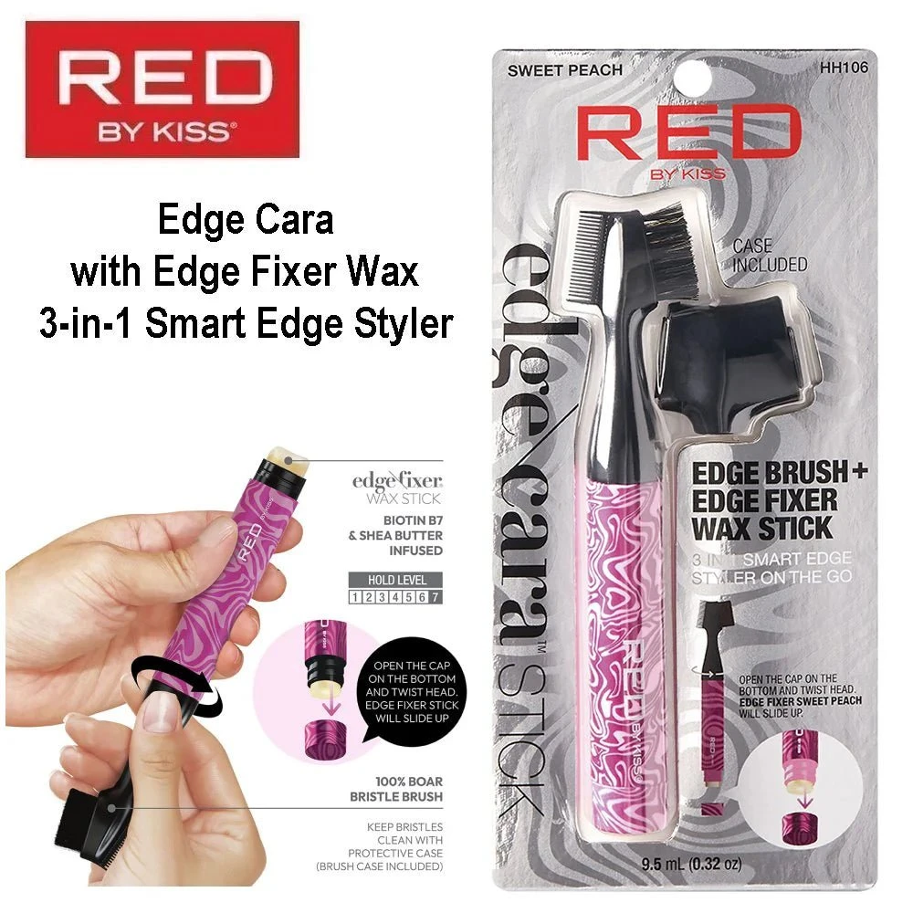 Red By Kiss Sweet Peach Edge Brush + Edge Fixer 3 Red By Kiss Sweet Peach Edge Brush + Edge Fixer