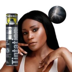RED By Kiss Tintation Color Spray - Black & Jet Black -Beauty Exchanges red by kiss tintation temporary hair color spray instant gray root cover up water resistant smudge proof hairline barber touch up quick dry black 244261