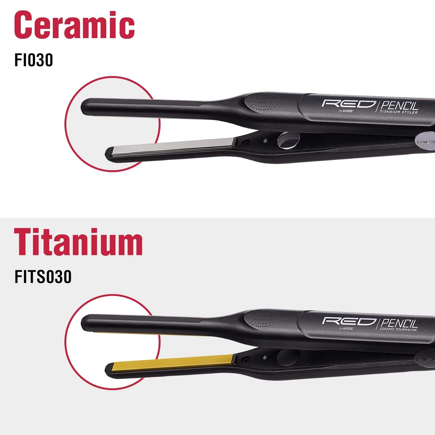 Red By Kiss Titanium Styler Pencil Flat Iron 3/10 Inch 9 Red By Kiss Titanium Styler Pencil Flat Iron 3/10 Inch - Image 7