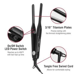 Red By Kiss Titanium Styler Pencil Flat Iron 3/10 Inch 12 Red By Kiss Titanium Styler Pencil Flat Iron 3/10 Inch -Beauty Exchanges red by kiss titanium styler pencil flat iron 310 inch 557696