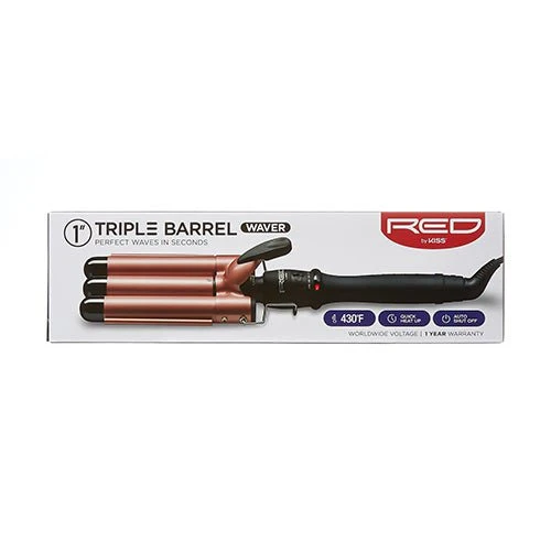 Red By Kiss Triple Barrel Hair Waver 1″ 3 Red By Kiss Triple Barrel Hair Waver 1″