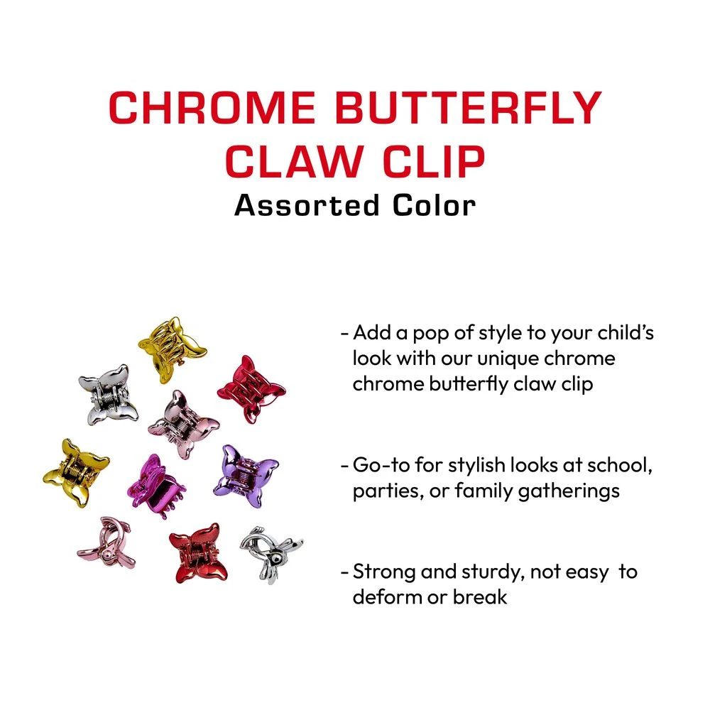 RED Kids Chrome Claw Hair Clips 15 RED Kids Chrome Claw Hair Clips - Image 13