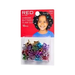 RED Kids Chrome Claw Hair Clips