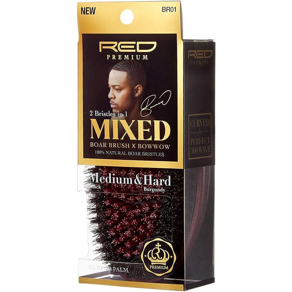 RED 360 Power BR-01 Mixed Club Boar Brush X Bow Wow - Medium & Hard Bristle 4 RED 360 Power BR-01 Mixed Club Boar Brush X Bow Wow - Medium & Hard Bristle - Image 2