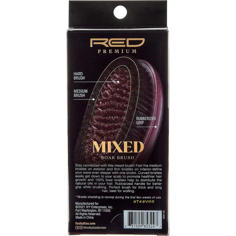RED 360 Power BR-01 Mixed Club Boar Brush X Bow Wow - Medium & Hard Bristle 6 RED 360 Power BR-01 Mixed Club Boar Brush X Bow Wow - Medium & Hard Bristle - Image 4
