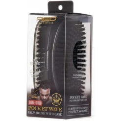 RED Dual Sided Pocket Wave Palm Brush BR34 - Medium Bristle -Beauty Exchanges red premium dual sided pocket wave palm brush with case br34 compact portable for defined waves 466845