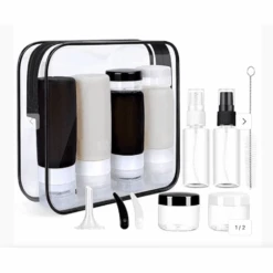 RED Refillable Travel Pouch & Bottle Sets 10 RED Refillable Travel Pouch & Bottle Sets -Beauty Exchanges red refillable travel pouch bottle sets tsa approved leak proof and eco friendly bt01bt03 597312