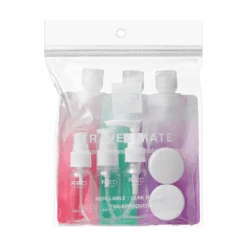 RED Refillable Travel Pouch & Bottle Sets