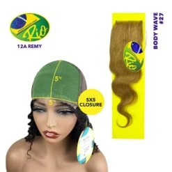 Rio 100% Virgin Human Hair Body Wave 5x5 Closure - #27