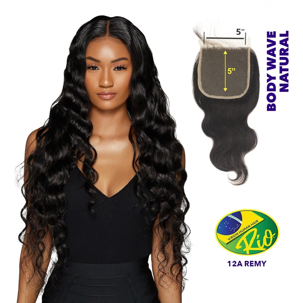 Rio 100% Virgin Human Hair Body Wave 5x5 Closure - Natural Color 3 Rio 100% Virgin Human Hair Body Wave 5x5 Closure - Natural Color