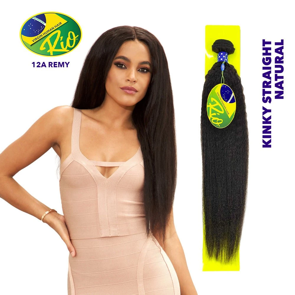 Rio 100% Virgin Human Hair Kinky Straight Single Bundles - Natural Color 3 Rio 100% Virgin Human Hair Kinky Straight Single Bundles - Natural Color