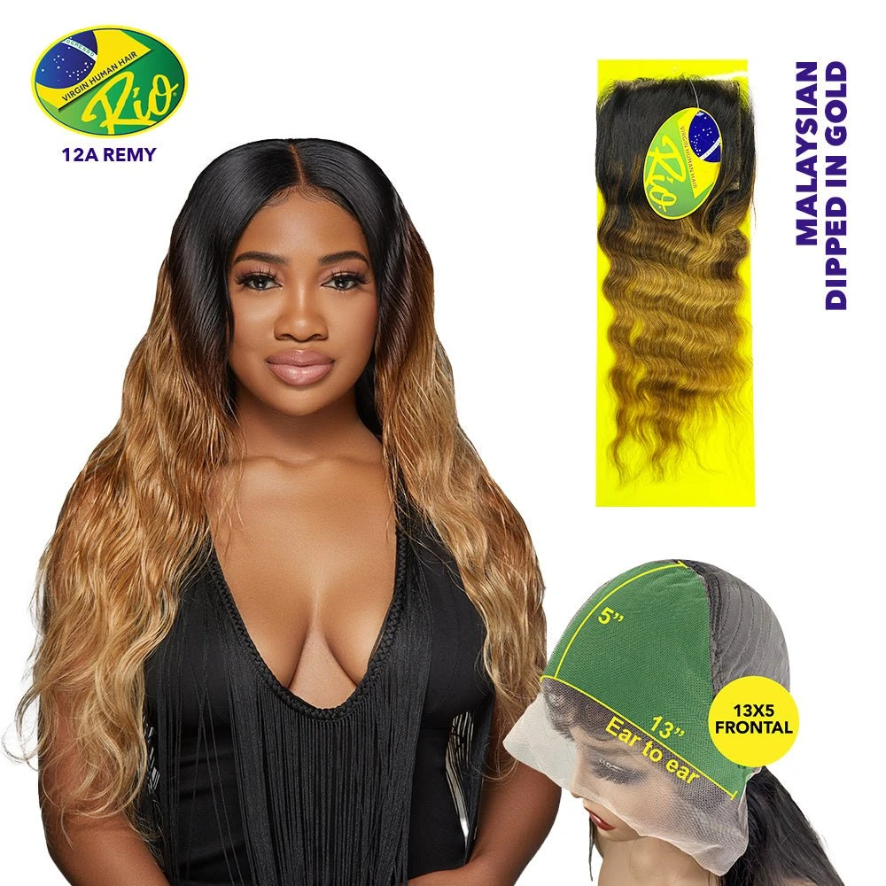 Rio 100% Virgin Human Hair Malaysian Wave 13x5 Closure - Dipped In Gold 3 Rio 100% Virgin Human Hair Malaysian Wave 13x5 Closure - Dipped In Gold