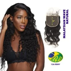 Rio 100% Virgin Human Hair Malaysian Wave 5x5 Closure - Natural Color