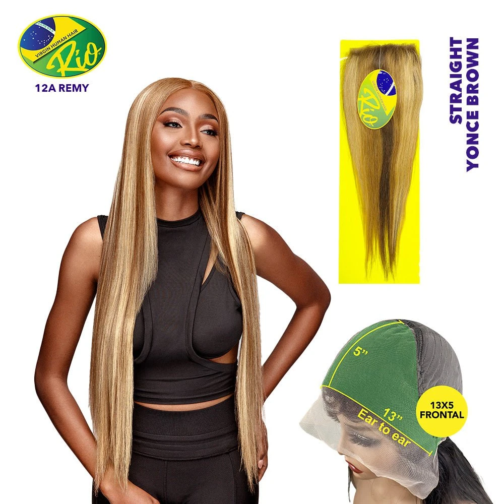 Rio 100% Virgin Human Hair Straight 13x5 Frontal - Yonce Brown 3 Rio 100% Virgin Human Hair Straight 13x5 Frontal - Yonce Brown