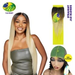 Rio 100% Virgin Human Hair Straight 5x5 Closure - JLO Blonde