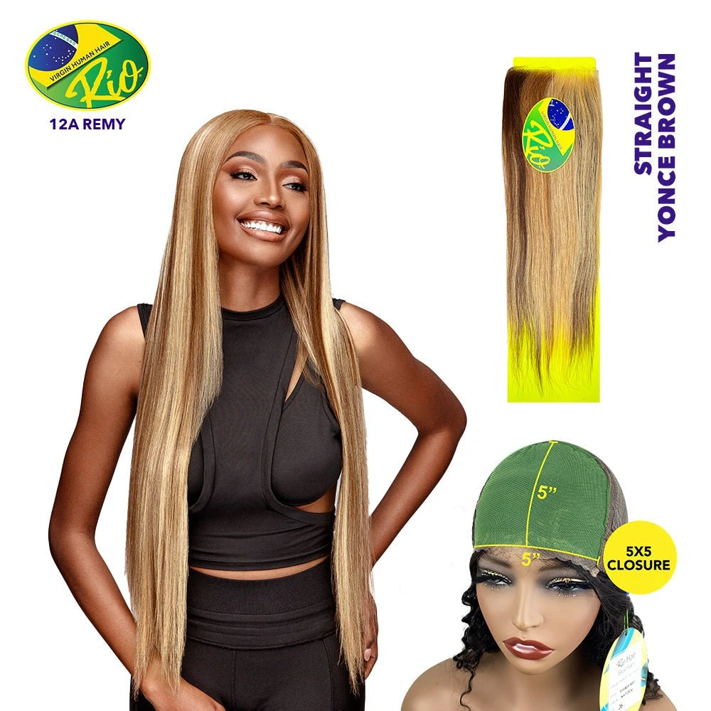 Rio 100% Virgin Human Hair Straight 5x5 Closure - Yonce Brown 3 Rio 100% Virgin Human Hair Straight 5x5 Closure - Yonce Brown