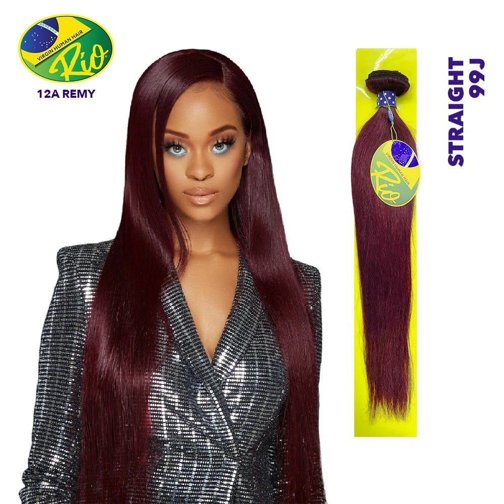 Rio 100% Virgin Human Hair Straight Single Bundles - #99J 3 Rio 100% Virgin Human Hair Straight Single Bundles - #99J