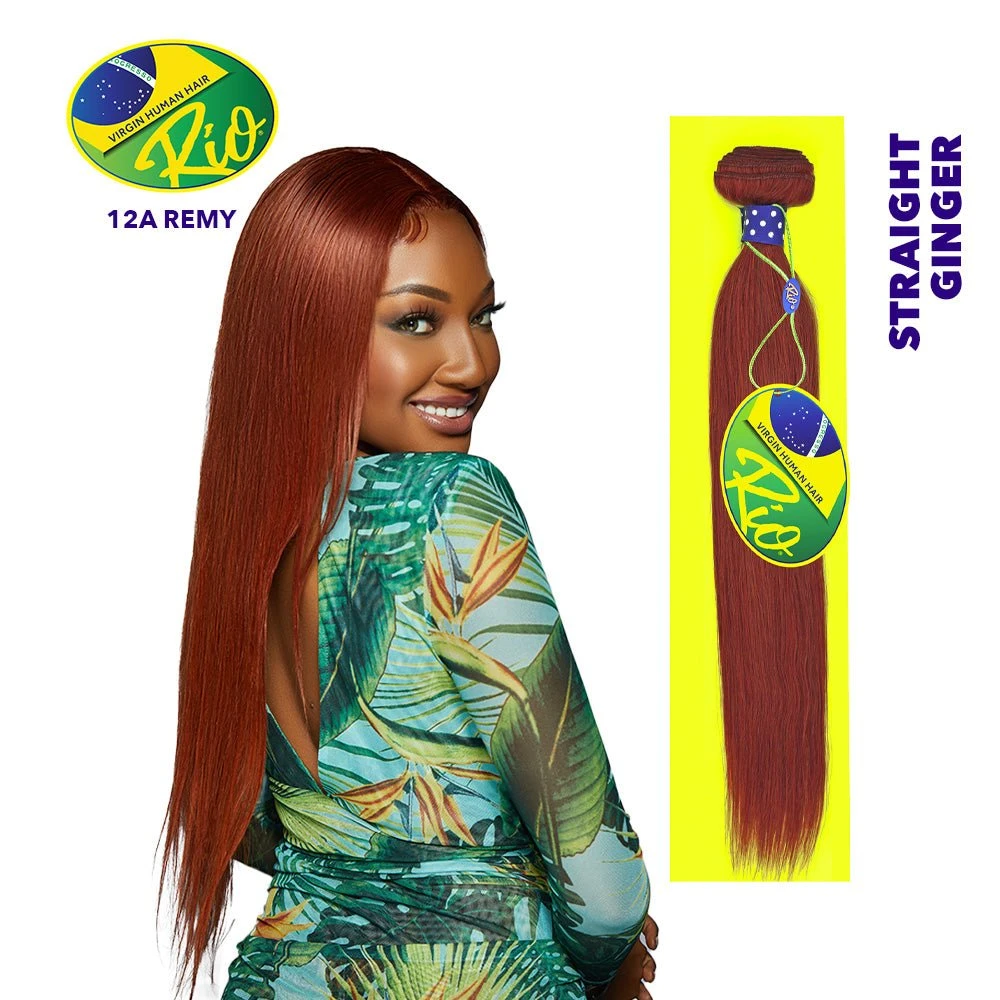 Rio 100% Virgin Human Hair Straight Single Bundles - Ginger 3 Rio 100% Virgin Human Hair Straight Single Bundles - Ginger