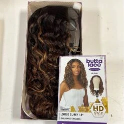 Sensationnel Butta Lace Human Hair Blend HD Lace Front Wig - Loose Curly 18" -Beauty Exchanges sensationnel butta lace human hair blend hd lace front wig loose curly 18 826775