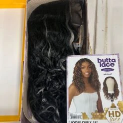 Sensationnel Butta Lace Human Hair Blend HD Lace Front Wig - Loose Curly 18" -Beauty Exchanges sensationnel butta lace human hair blend hd lace front wig loose curly 18 851084