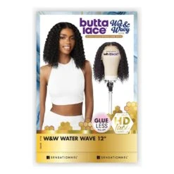 Sensationnel Butta Lace Wet & Wavy Human Hair Blend HD Lace Front Wig - Water Wave 12" -Beauty Exchanges sensationnel butta lace wet wavy human hair blend hd lace front wig water wave 12 893336