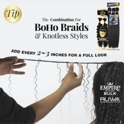 Sensationnel Empire Bulk Braiding – Deep Human Hair Braids 18" 15 Sensationnel Empire Bulk Braiding – Deep Human Hair Braids 18" -Beauty Exchanges sensationnel empire bulk braiding deep human hair braids 18 soft curly tangle free for knotless boho box loose wave styles 161149