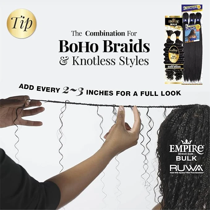 Sensationnel Empire Bulk Braiding – Deep Human Hair Braids 18" 8 Sensationnel Empire Bulk Braiding – Deep Human Hair Braids 18" - Image 6