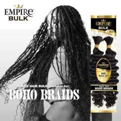 Sensationnel Empire Bulk Braiding – Deep Human Hair Braids 18" 16 Sensationnel Empire Bulk Braiding – Deep Human Hair Braids 18" -Beauty Exchanges sensationnel empire bulk braiding deep human hair braids 18 soft curly tangle free for knotless boho box loose wave styles 380305