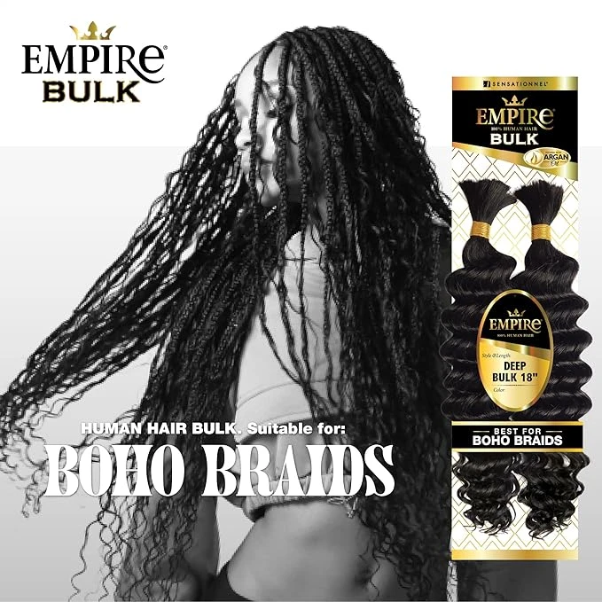 Sensationnel Empire Bulk Braiding – Deep Human Hair Braids 18" 9 Sensationnel Empire Bulk Braiding – Deep Human Hair Braids 18" - Image 7