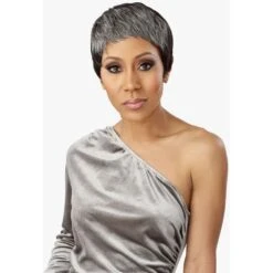 Sensationnel Empire Human Hair Salt & Pepper Full Wig - Evie -Beauty Exchanges sensationnel empire human hair salt pepper full wig evie 122323