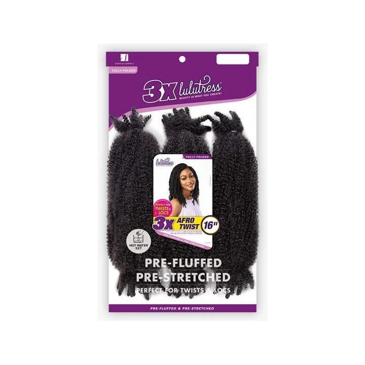 Sensationnel Lulutress Pre-Fluffed Crochet Braid 3X Afro Twist 16" 4 Sensationnel Lulutress Pre-Fluffed Crochet Braid 3X Afro Twist 16" - Image 2
