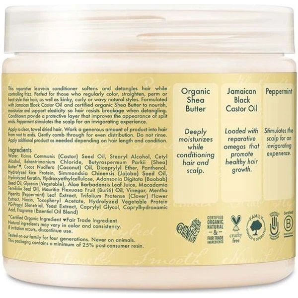 Shea Moisture Jamaican Black Castor Oil Strengthen & Restore Leave-In Conditioner 11oz 4 Shea Moisture Jamaican Black Castor Oil Strengthen & Restore Leave-In Conditioner 11oz - Image 2