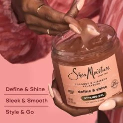 Shea Moisture SheaMoisture Coconut & Hibiscus + Flaxseed Defining Styling Hair Gel - 15oz -Beauty Exchanges sheamoisture coconut hibiscus flaxseed defining styling hair gel 15oz 360312