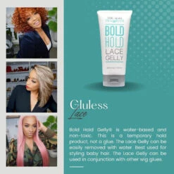 The Hair Diagram Bold Hold Lace Gelly For Lace Wigs - 6oz -Beauty Exchanges the hair diagram bold hold lace gelly glue less temporary daily hold for lace front wigs and hair systems styling agent for baby hairs non toxic alcohol free wa 674849