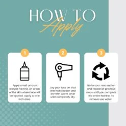 The Hair Diagram Bold Hold Liquid Gold Reloaded Lace Gel - 4oz -Beauty Exchanges the hair diagram bold hold liquid gold reloaded glue less lace gel temporary hold for wigs and hair systems styling agent for baby hairs non toxic aerosol alcoh 263346