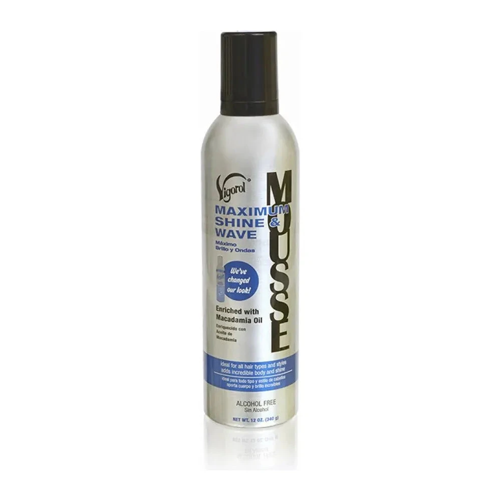 Vigorol Maximum Shine & Wave Mousse - With Macadamia Oil 12 Oz 3 Vigorol Maximum Shine & Wave Mousse - With Macadamia Oil 12 Oz