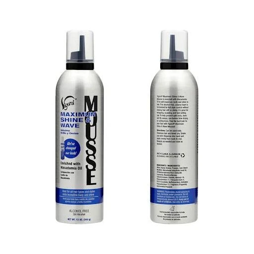 Vigorol Maximum Shine & Wave Mousse - With Macadamia Oil 12 Oz 4 Vigorol Maximum Shine & Wave Mousse - With Macadamia Oil 12 Oz - Image 2