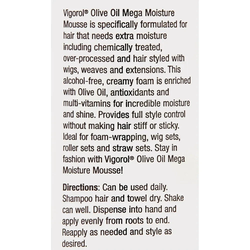 Vigorol Olive Oil Moisture Mousse - For Chemically Treated Hair 12 Oz 6 Vigorol Olive Oil Moisture Mousse - For Chemically Treated Hair 12 Oz - Image 4